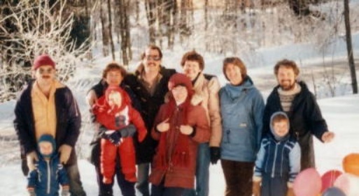 A group picture, Xmas late 80's in the Gatineau park
